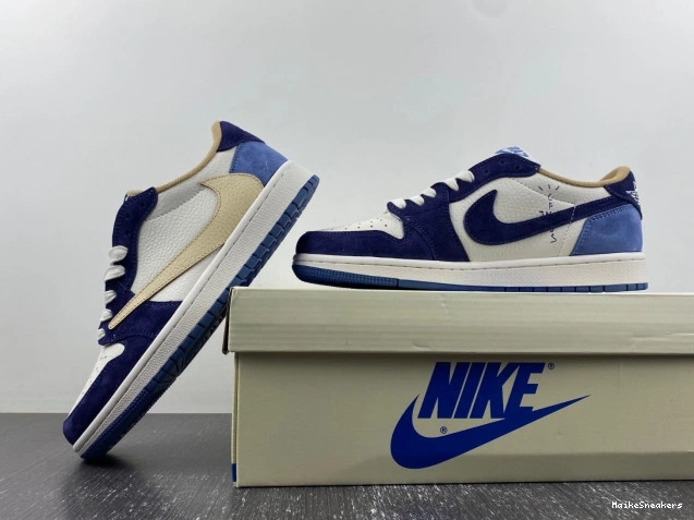 MaikeSneakers CUSTOM JORDAN AIR 1 X TRAVIS SCOTT DM7866-808 0810